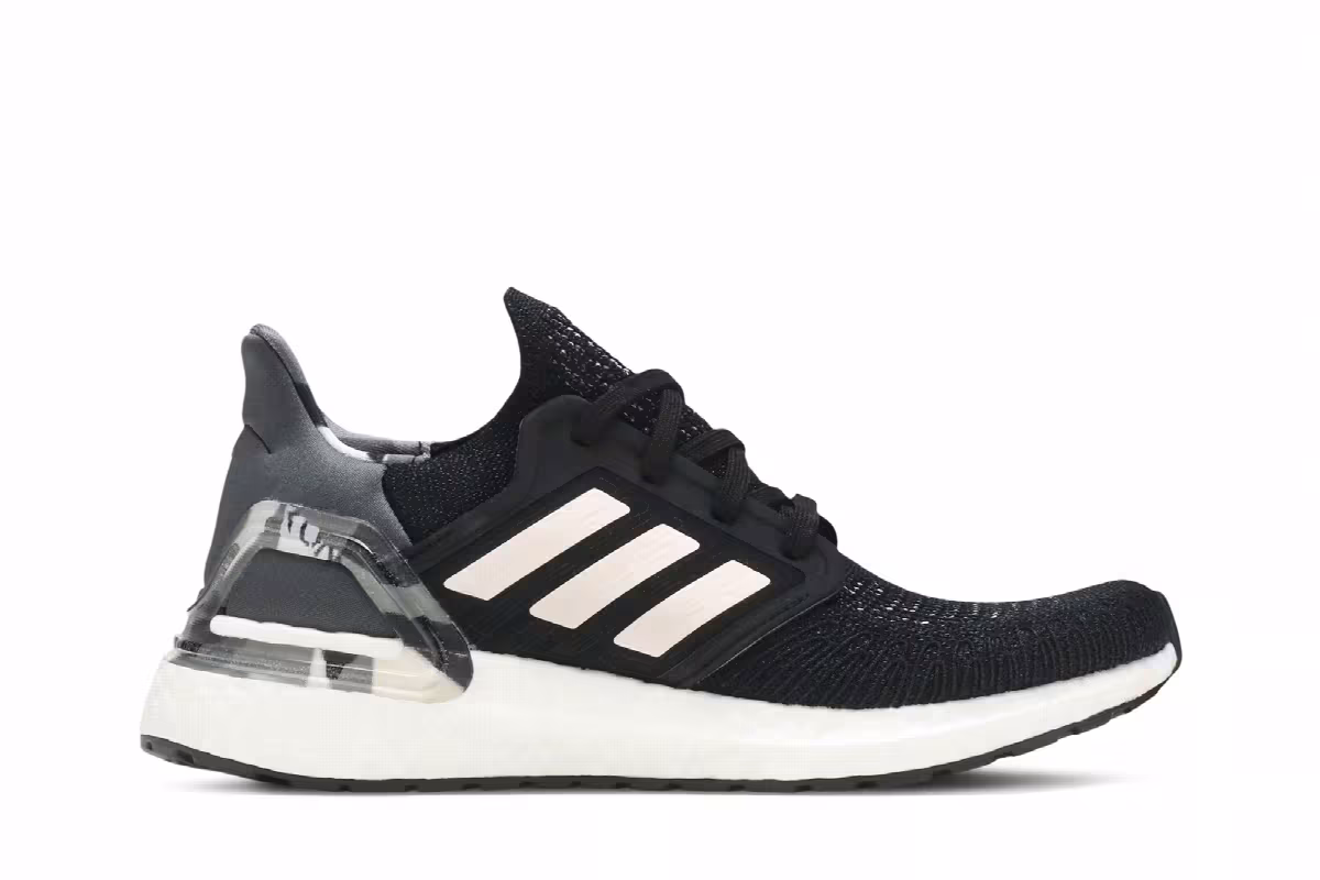 adidas Women's UltraBoost 20 Black Pink Tint, view 2