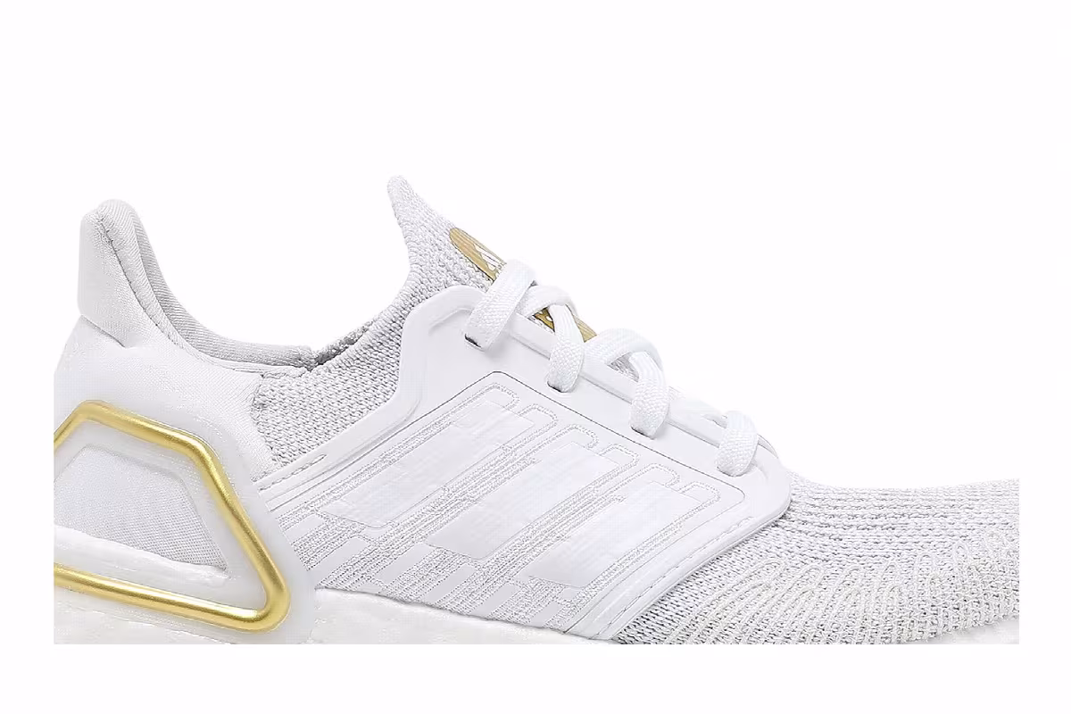 Adidas Women's UltraBoost 20 White Gold Metallic, view 3