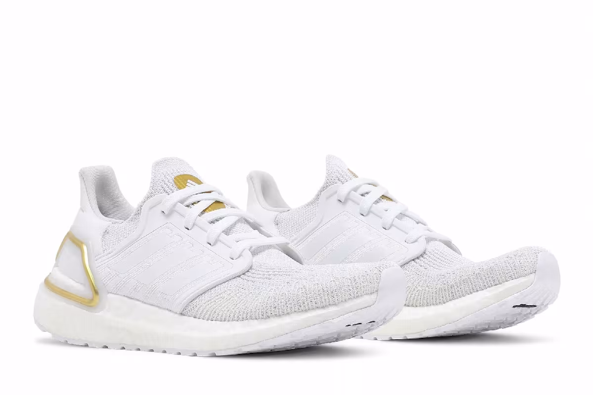 Adidas Women's UltraBoost 20 White Gold Metallic, view 9