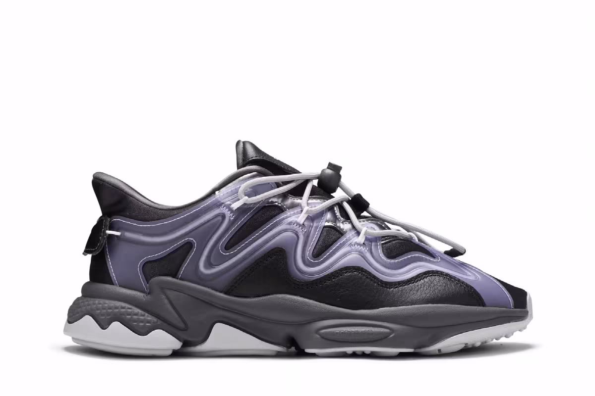adidas Women's Ozweego Plus Black Dust Purple, view 2