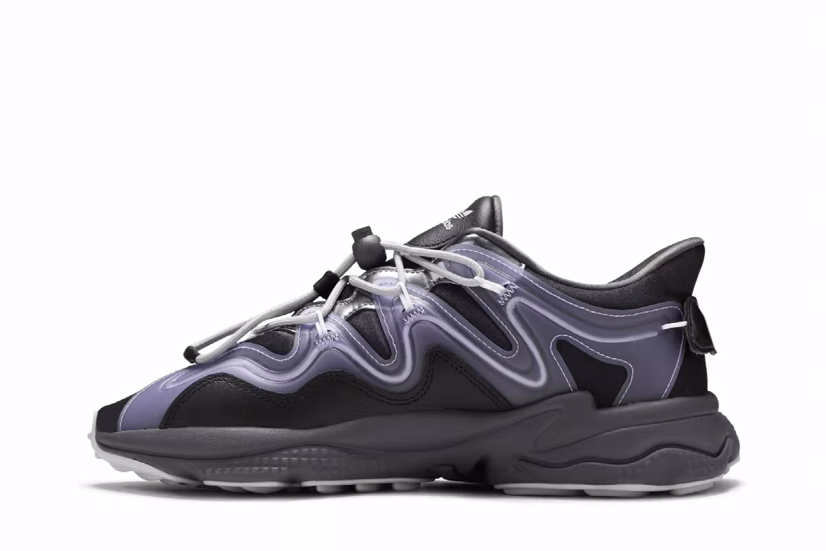 adidas Women's Ozweego Plus Black Dust Purple, view 4