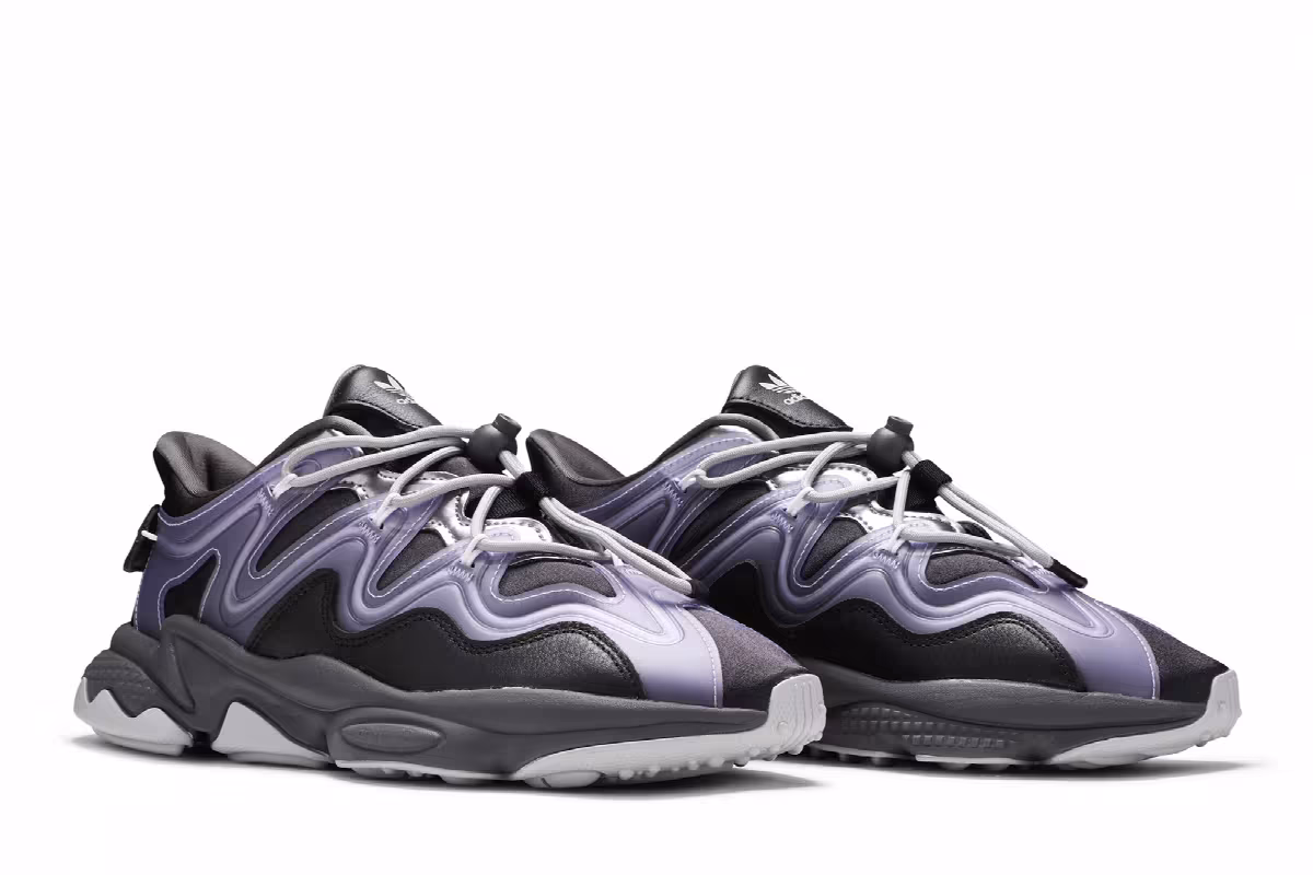 adidas Women's Ozweego Plus Black Dust Purple, view 9