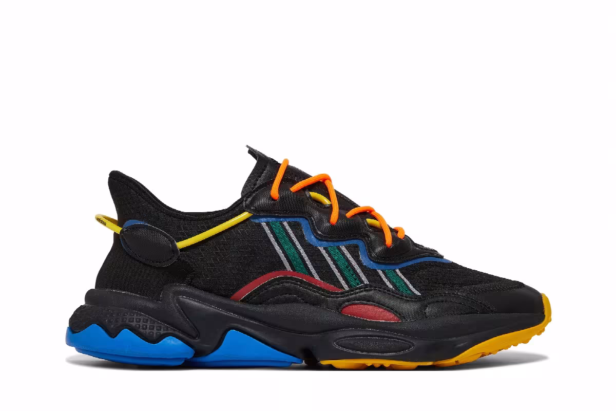 Angel Chen x adidas Ozweego Black Collegiate Green, view 2