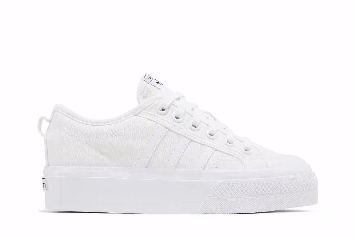 adidas Women's Nizza Platform Triple White, view 2