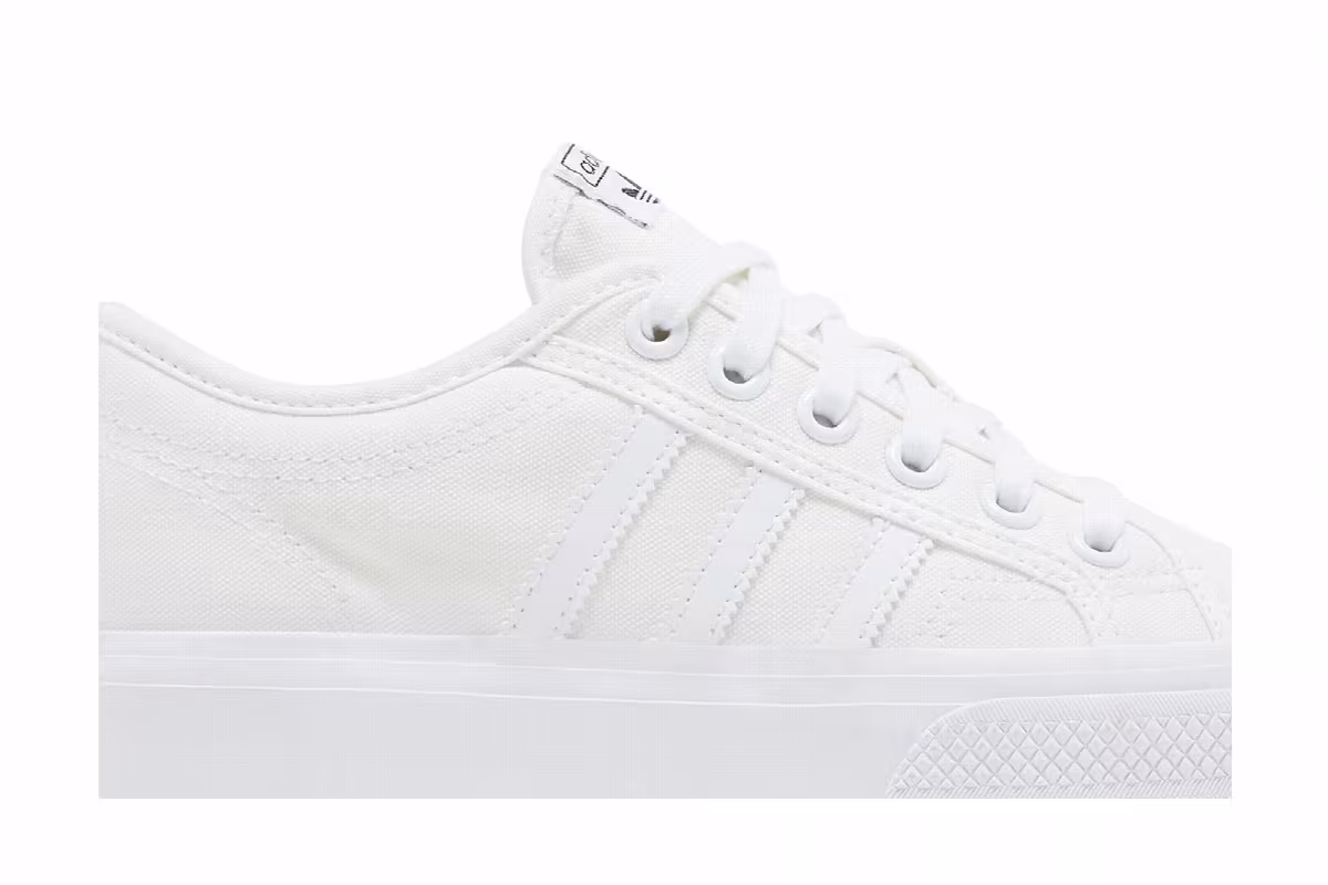 adidas Women's Nizza Platform Triple White, view 3