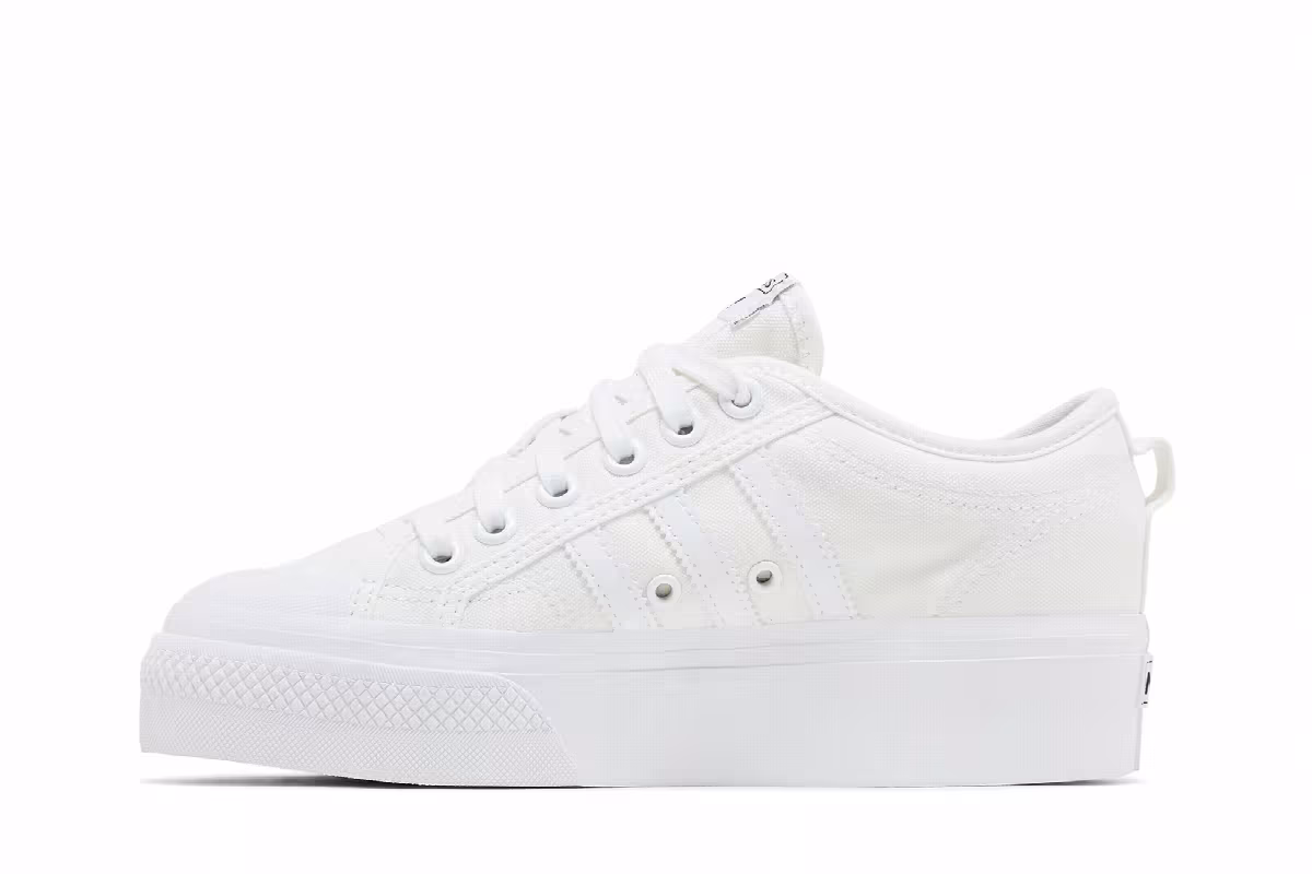 adidas Women's Nizza Platform Triple White, view 4