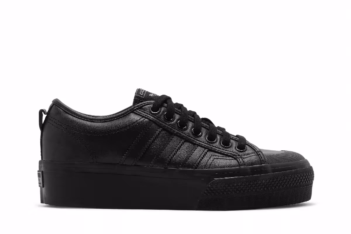 Adidas Women's Nizza Platform Triple Black, view 2