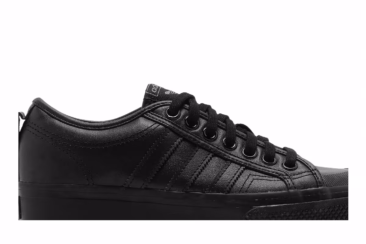 Adidas Women's Nizza Platform Triple Black, view 3