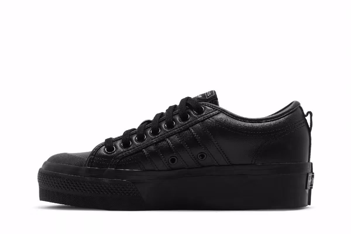 Adidas Women's Nizza Platform Triple Black, view 4