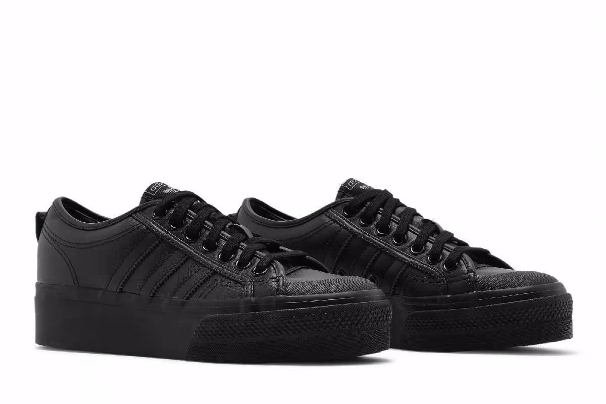 Adidas Women's Nizza Platform Triple Black, view 9