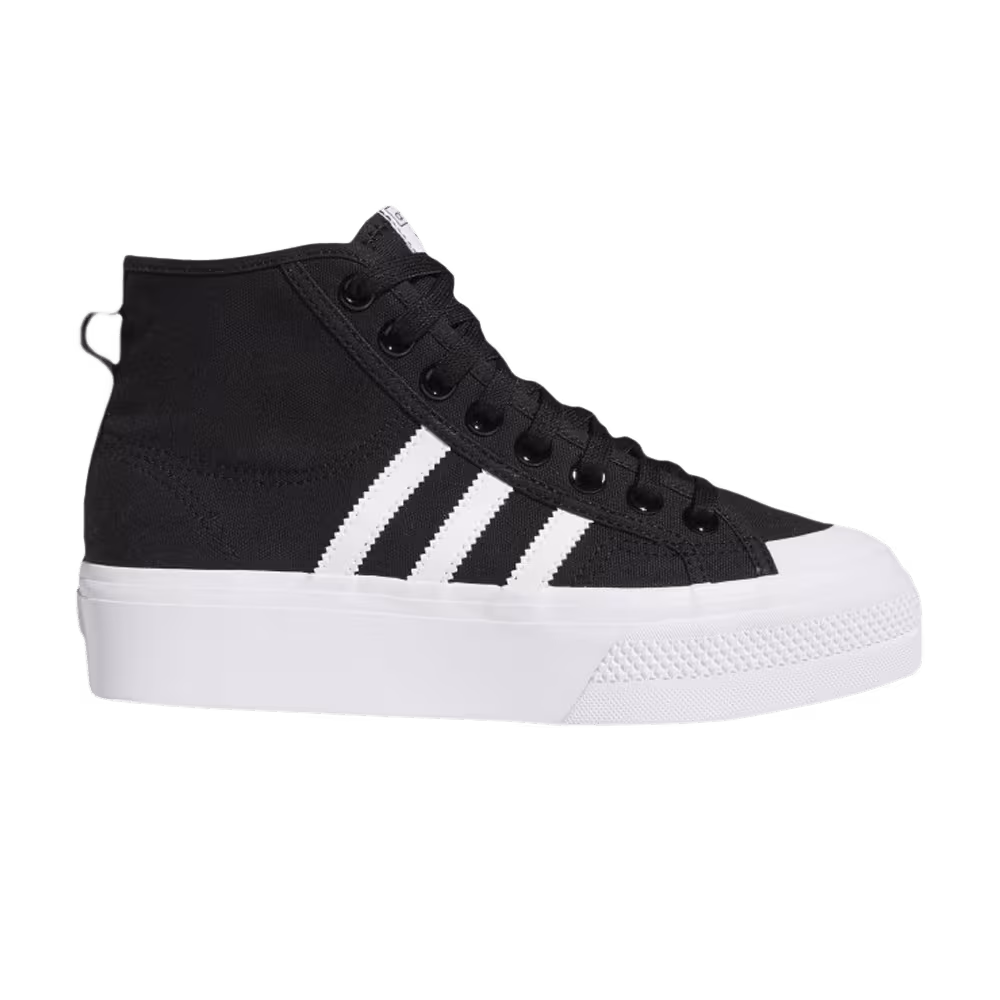adidas Women's Nizza Platform Mid Core Black White