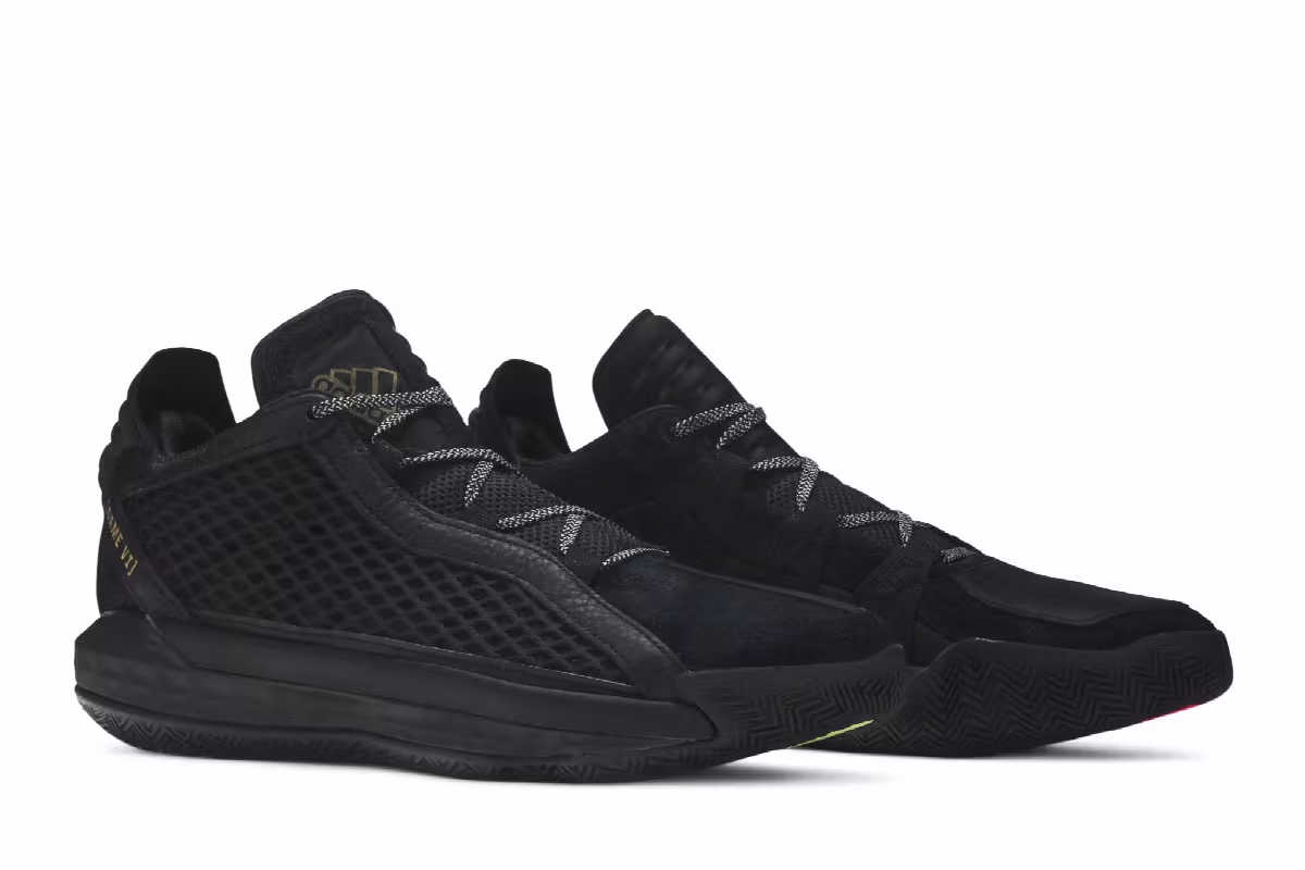 adidas Dame 6 Leather Black Gold, view 9