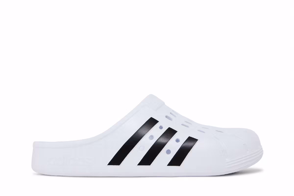 adidas Adilette Clog White Black, view 2