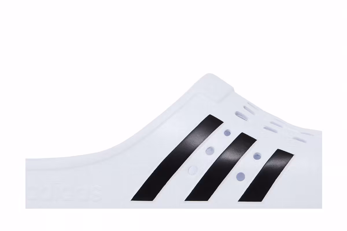 adidas Adilette Clog White Black, view 3