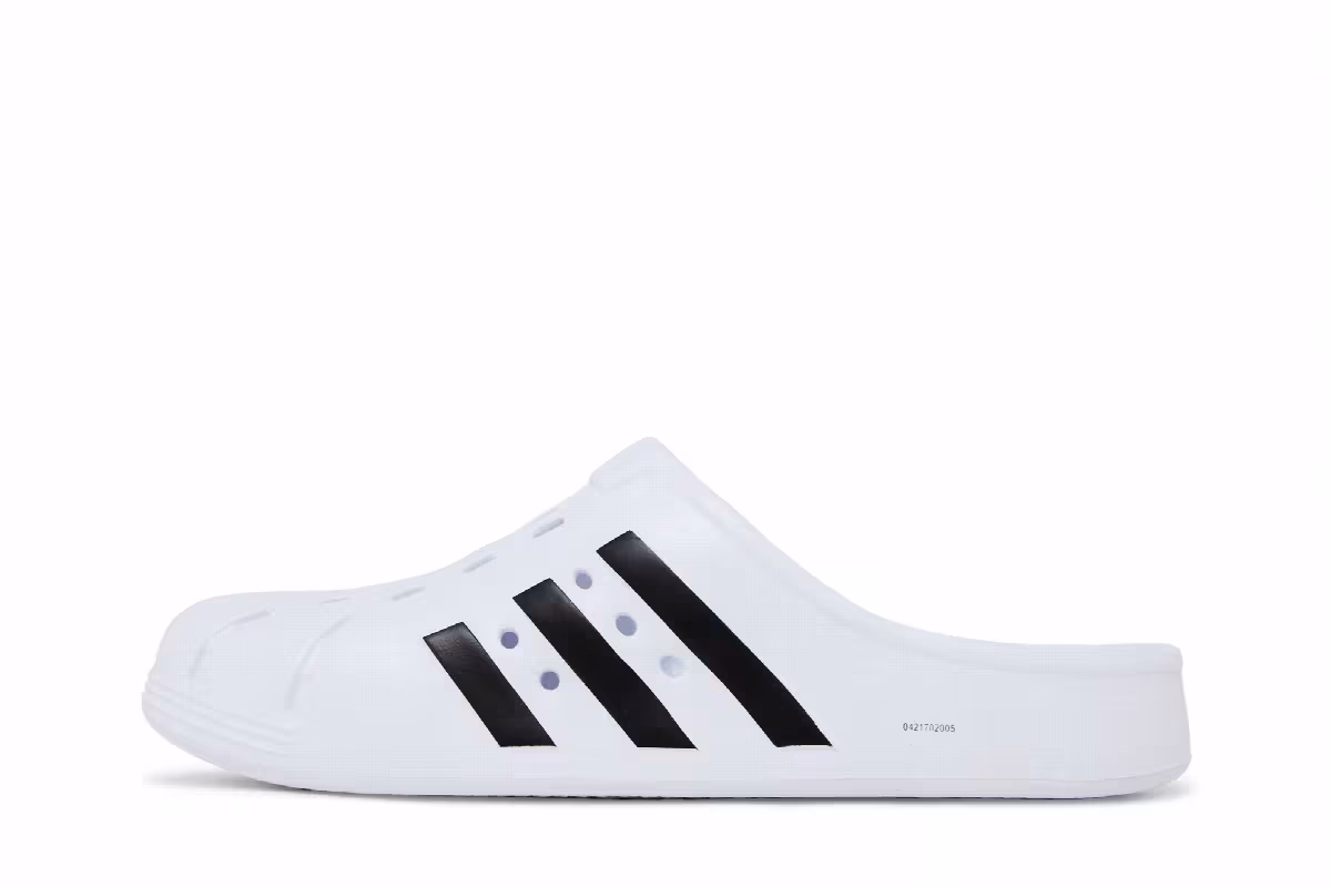 adidas Adilette Clog White Black, view 4