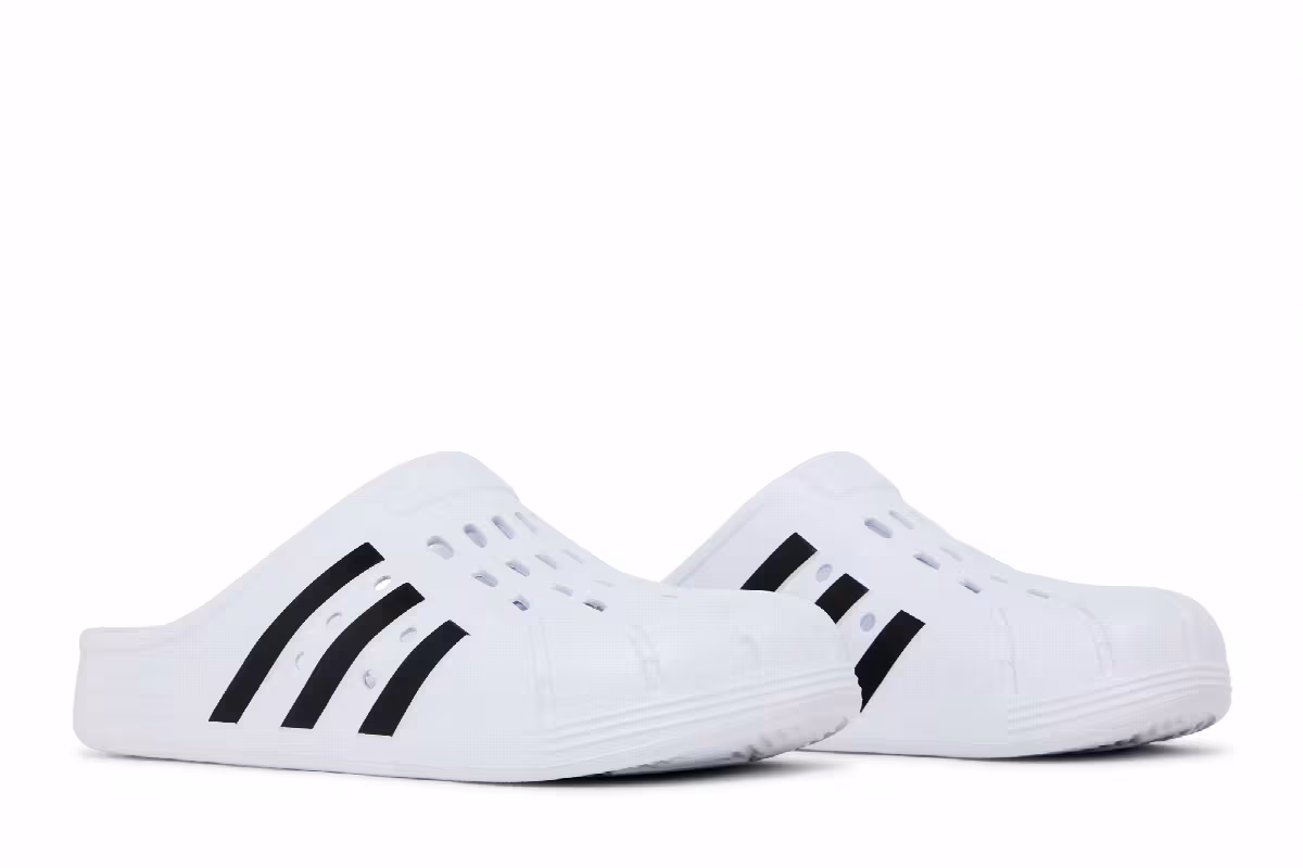adidas Adilette Clog White Black, view 9