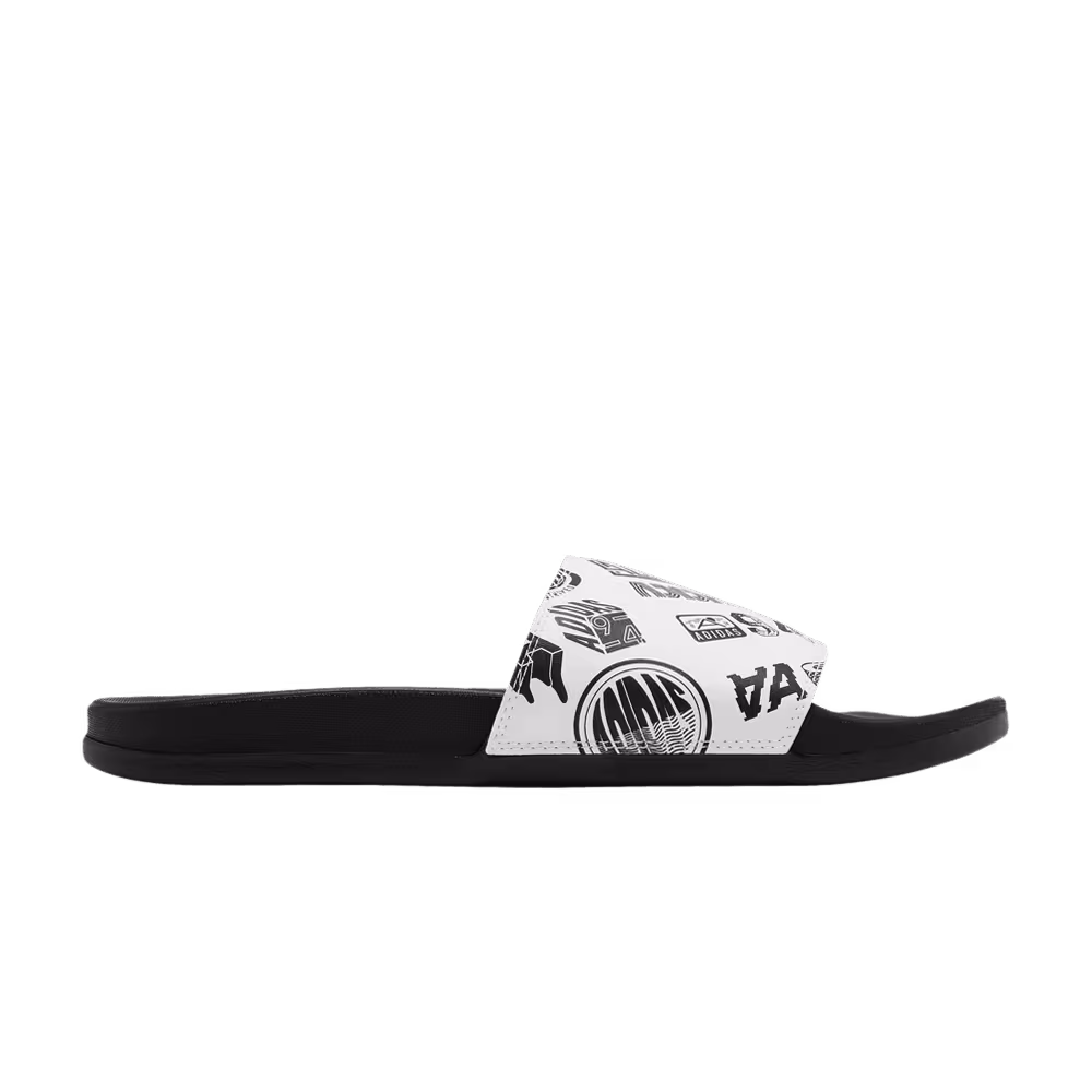 adidas Adilette Comfort Slide All Over Logos - White