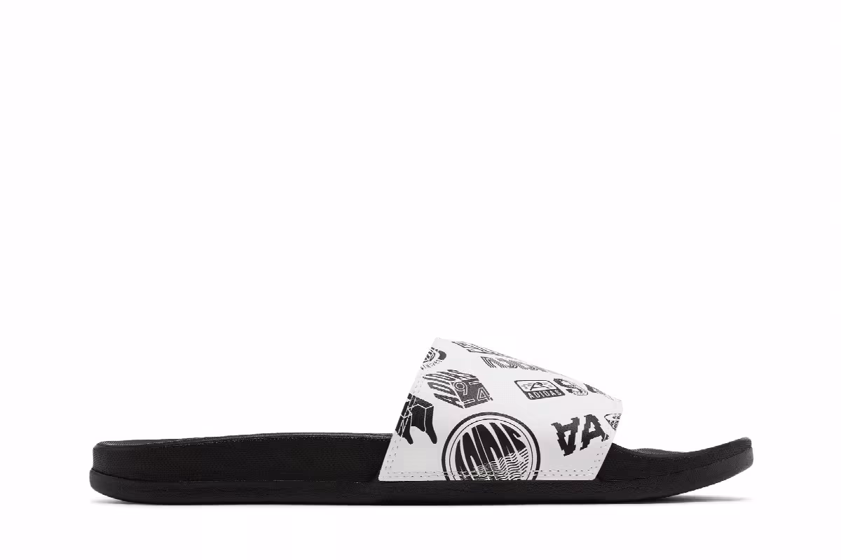adidas Adilette Comfort Slide All Over Logos - White, view 2