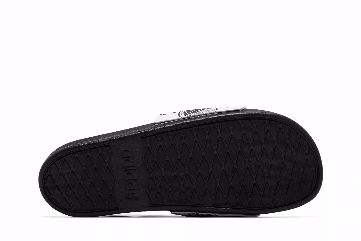 adidas Adilette Comfort Slide All Over Logos - White, view 5