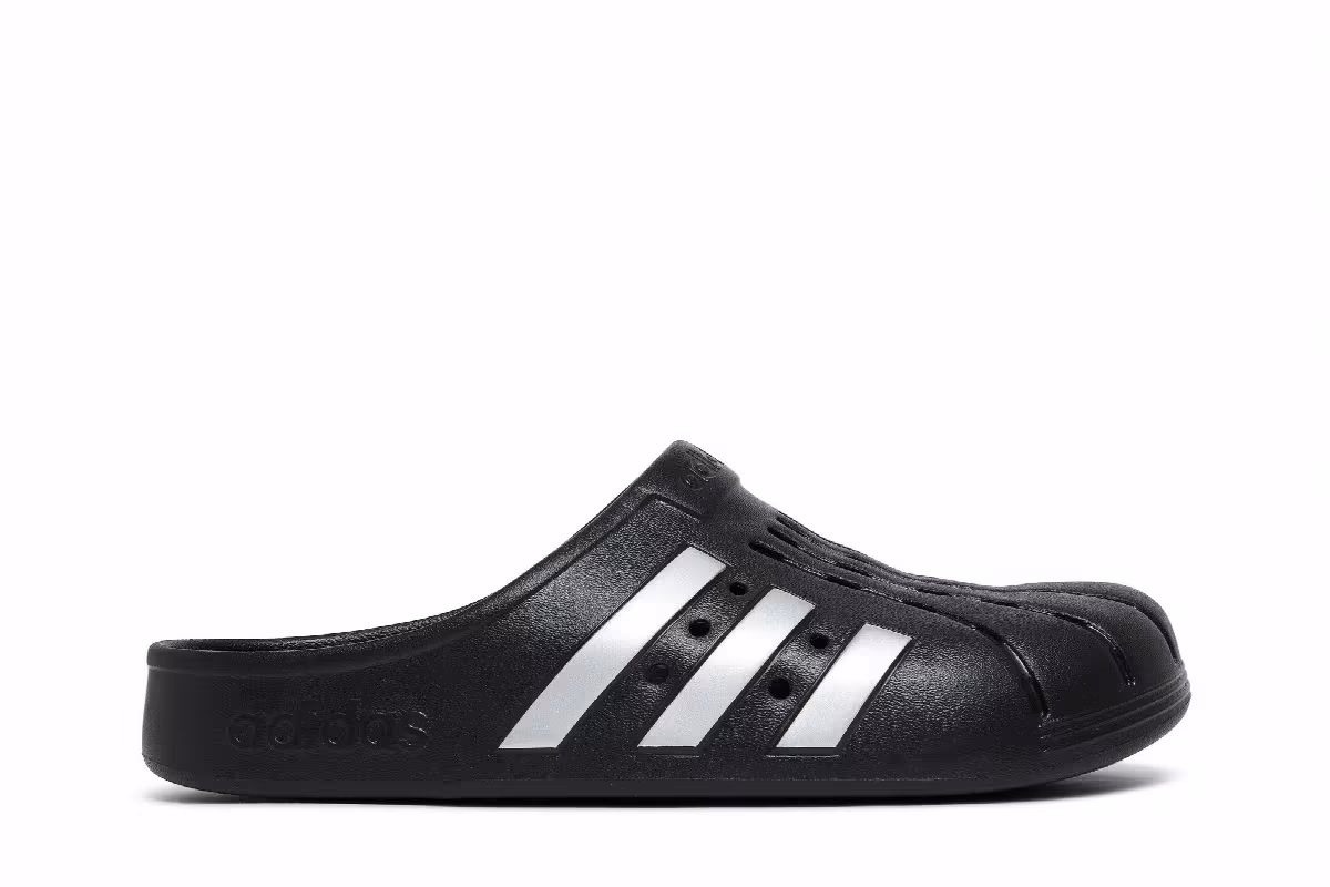 Adidas Adilette Clog Black Silver, view 2