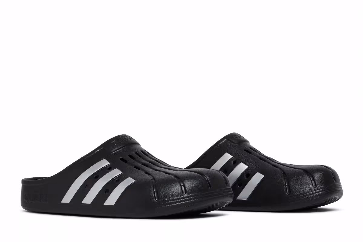 Adidas Adilette Clog Black Silver, view 9
