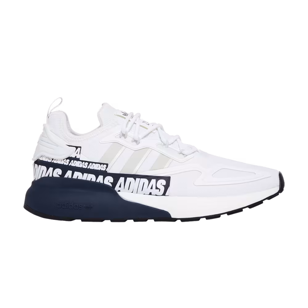 adidas ZX 2K Boost Bold Logo Graphic - White Navy