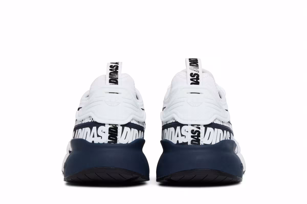 adidas ZX 2K Boost Bold Logo Graphic - White Navy, view 7