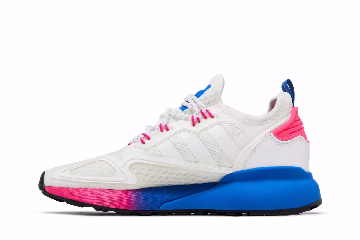 Adidas Women's ZX 2K Boost White Pink Blue, view 4