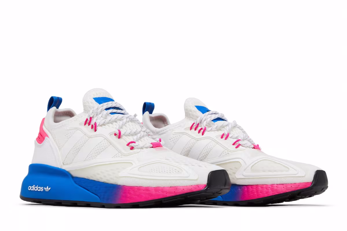 Adidas Women's ZX 2K Boost White Pink Blue, view 9