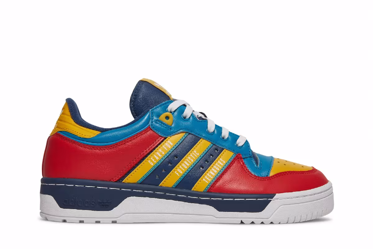 Human Made x adidas Rivalry Low Scarlet Aqua, view 2