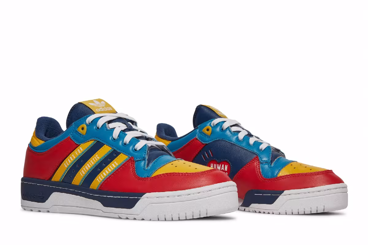 Human Made x adidas Rivalry Low Scarlet Aqua, view 9