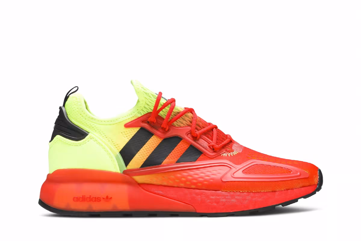 Adidas ZX 2K Boost Solar Yellow Red, view 2