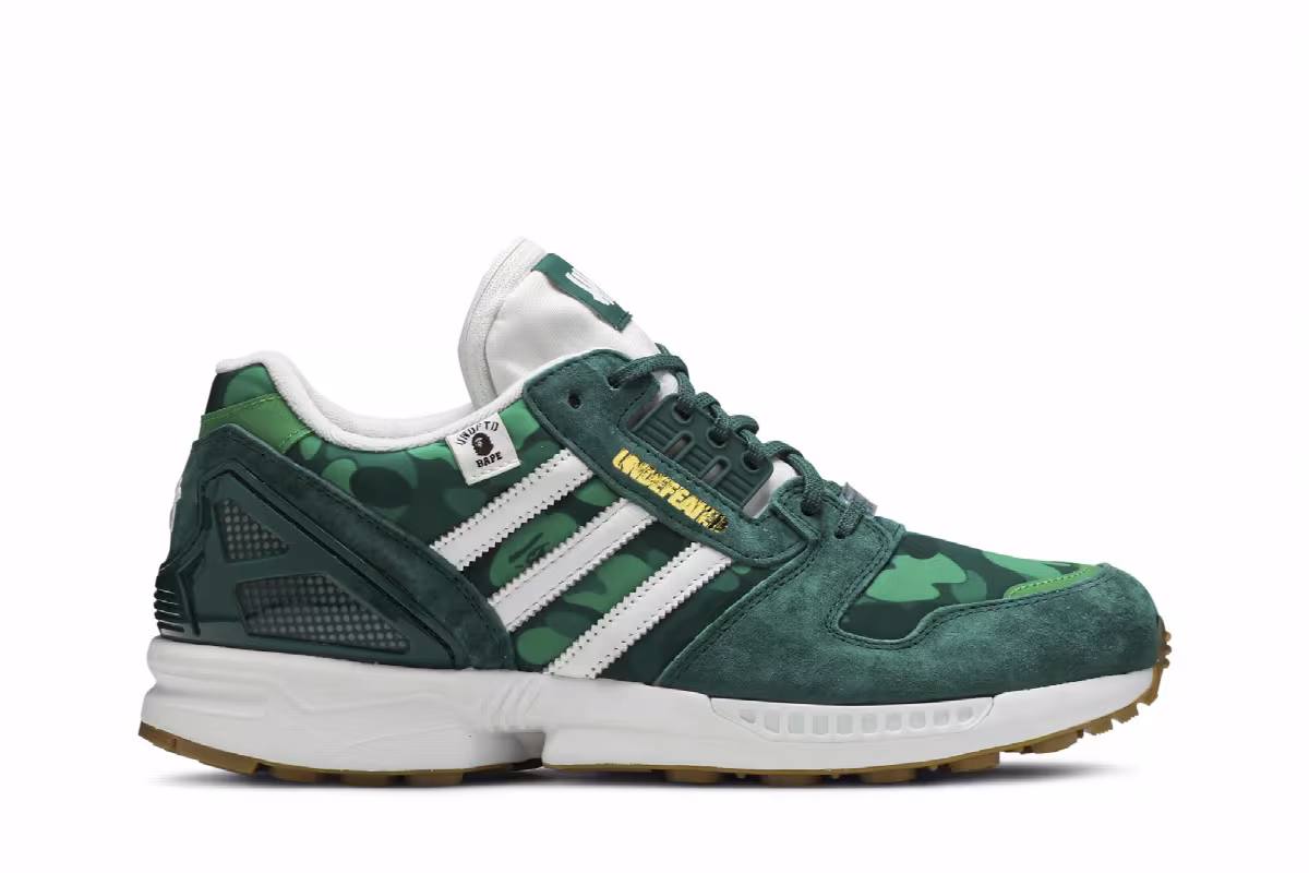 BAPE x Undefeated x adidas ZX 8000 A-ZX Series - Green Camo, view 2