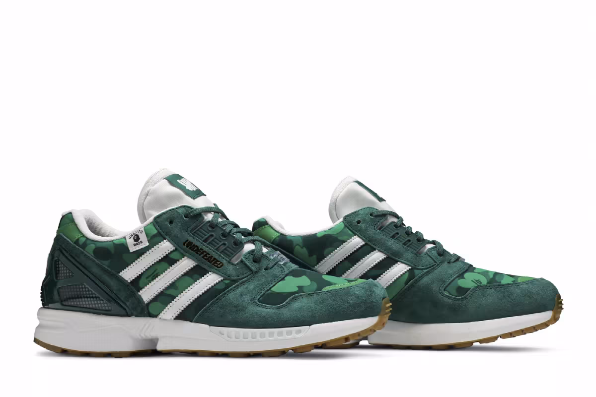 BAPE x Undefeated x adidas ZX 8000 A-ZX Series - Green Camo, view 9