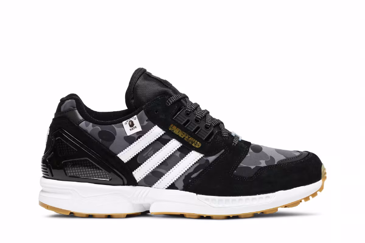 BAPE x Undefeated x adidas ZX 8000 A-ZX Series - Black Camo, view 2