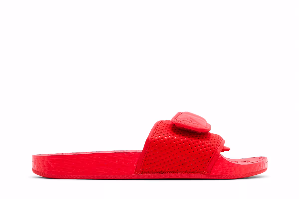 Pharrell x adidas Boost Slides Active Red, view 2