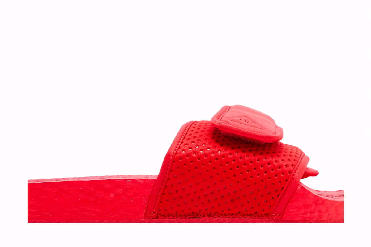 Pharrell x adidas Boost Slides Active Red, view 3