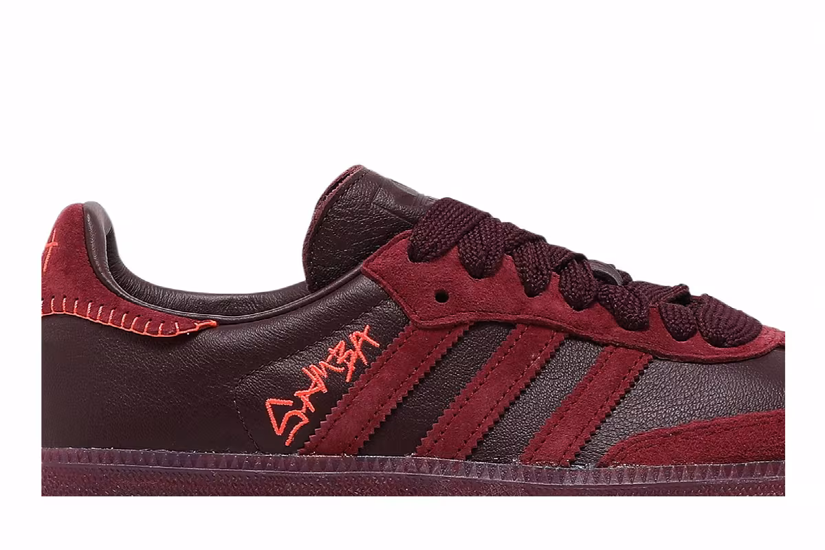 Jonah Hill x adidas Samba Maroon, view 3