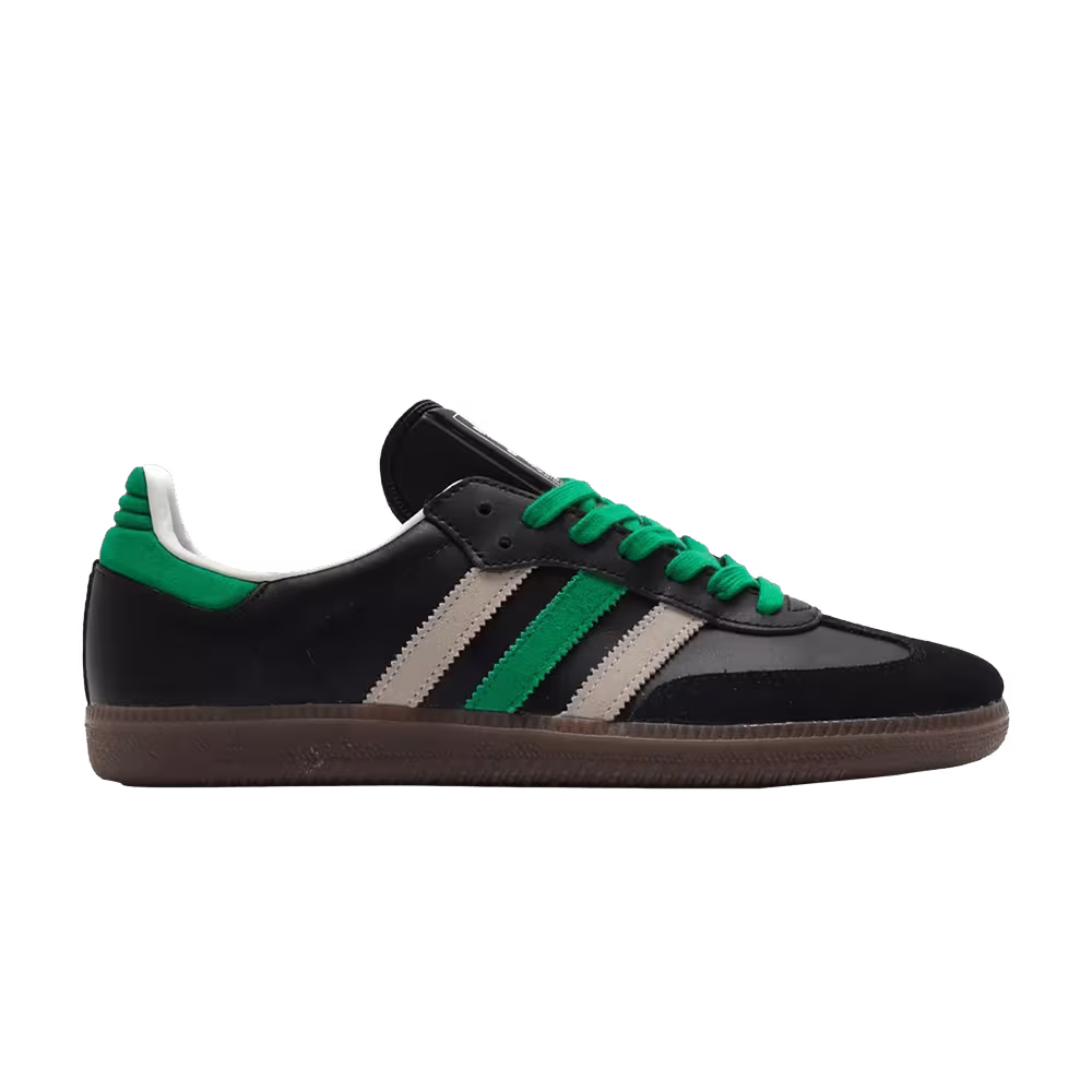 Adidas Samba Black Green Orange Mismatched Stripes