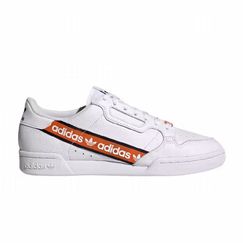 Adidas Continental 80 'Wordmark Side Stripe - White Orange'