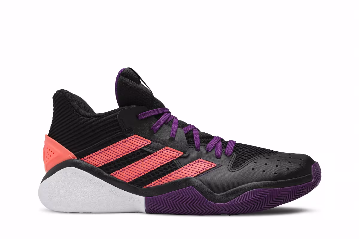 Adidas Harden Stepback Black Purple Coral, view 2