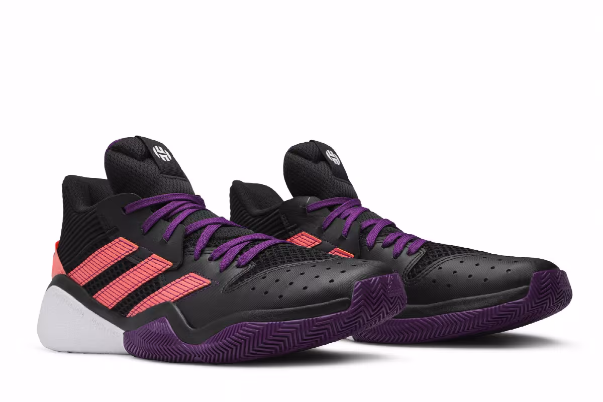 Adidas Harden Stepback Black Purple Coral, view 9
