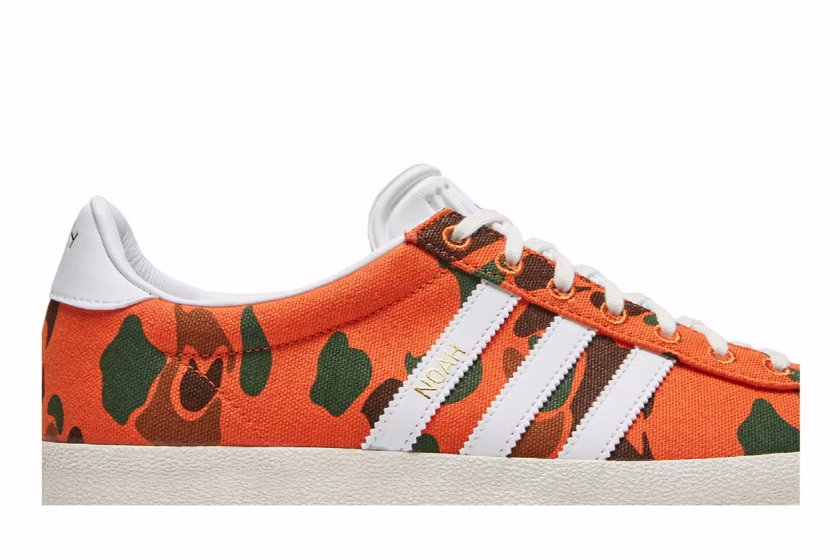 Noah x adidas Gazelle OG Orange Camo, view 3