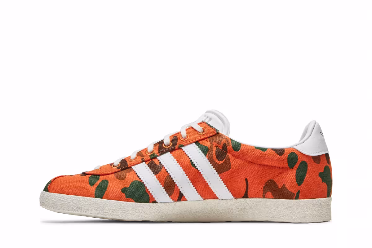 Noah x adidas Gazelle OG Orange Camo, view 4