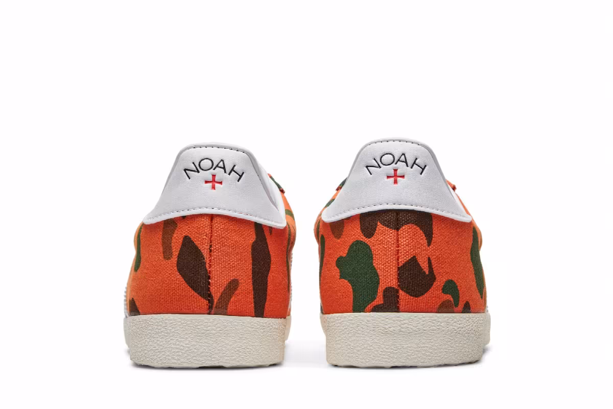 Noah x adidas Gazelle OG Orange Camo, view 7