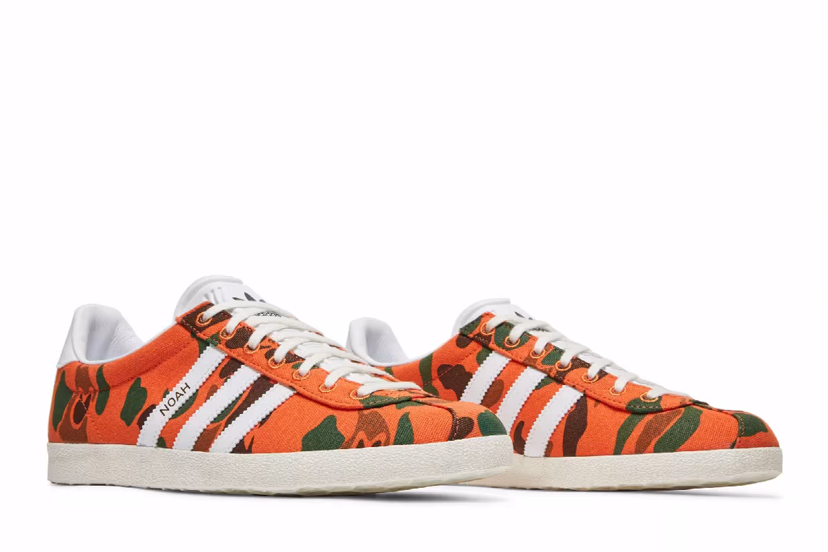 Noah x adidas Gazelle OG Orange Camo, view 9