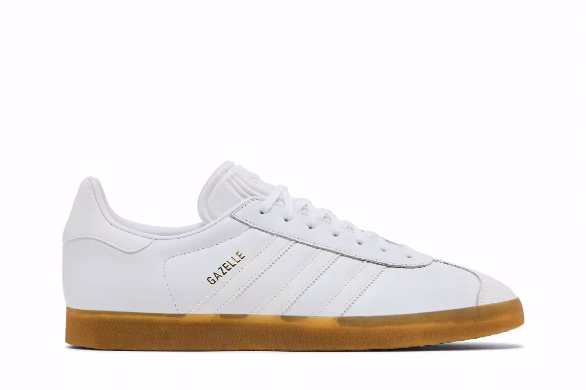 adidas Gazelle White Leather Gum, view 2