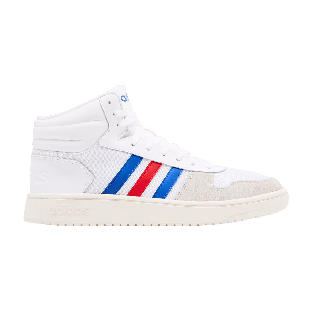 adidas Hoops 2.0 Mid White Royal Scarlet