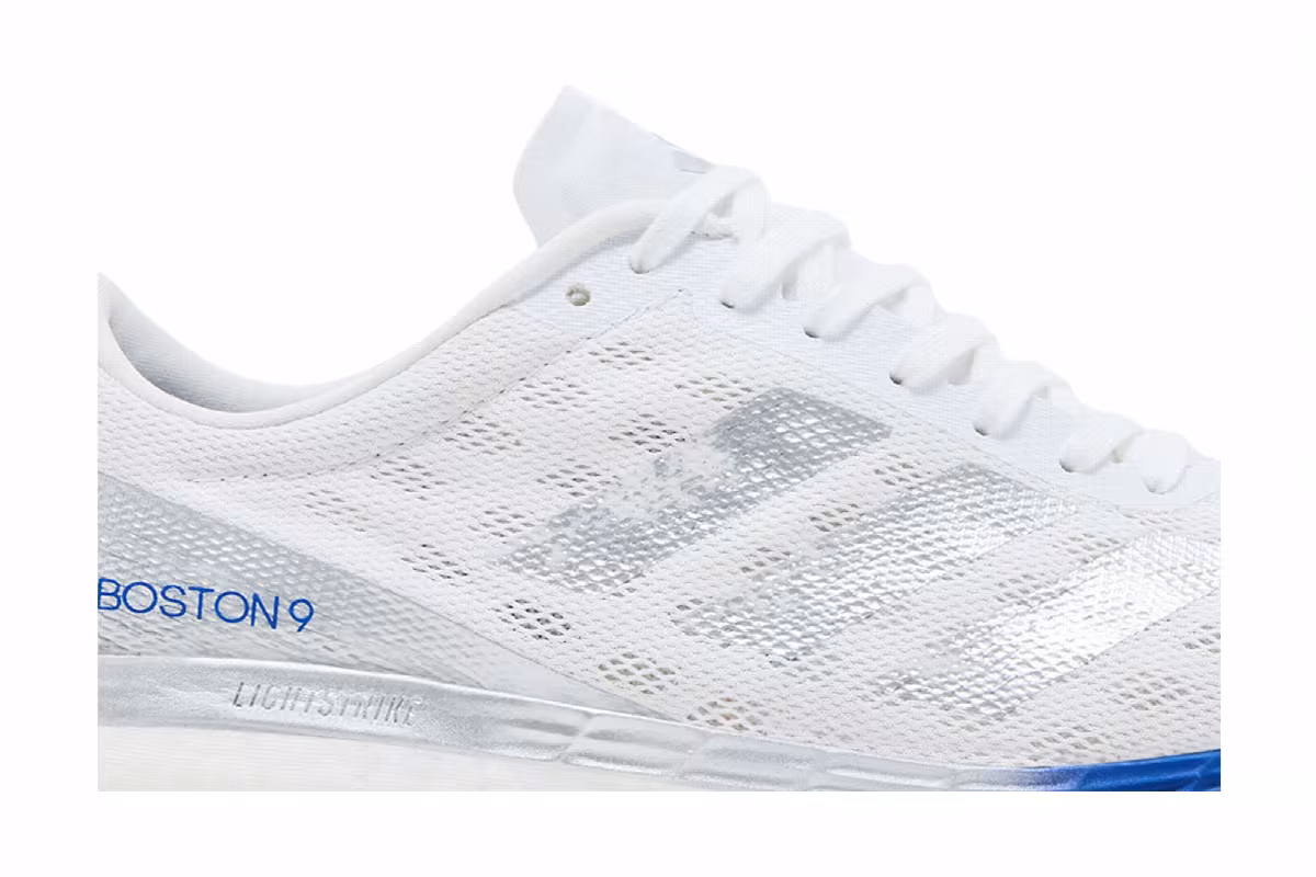 adidas Adizero Boston 9 Silver Metallic Royal Blue, view 3