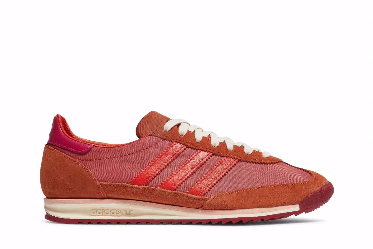 Wales Bonner x adidas SL72 Trace Pink Maroon, view 2